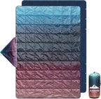 zzlamb Hooded Stadium Blanket,Waterproof Outdoor Camping Blanket Polar Fleece,Warm Windproof Portable for Stadium,Sports,Picnic,Beach,Car,Pets,56x75in Purple Green Fade