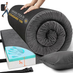 Memory Foam Camping Mattress Sleeping Pad, 3" Thick Waterproof Portable Roll Up Sleeping Mats & Floor Mattress Pad with Pillow + Travel Bag for Camping Car Truck SUV Tent Sleepover Kids Adult