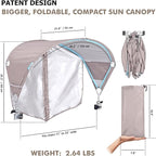 Universal Chair Umbrella Canopy, UPF 50+ Sun Shade with Adjustable Clamp, Fits Most Brands’ Beach, Camping, Lawn, Tanning, Zero Gravity, Lounge & Fishing Chairs, Patent Design