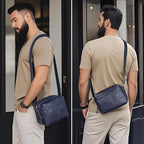 Augus Men's Leather Messenger Bag Shoulder Crossbody Backpack Bags Purse for Women Vintage Anti-Theft Waterproof Casual