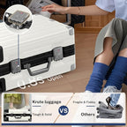 Krute Carry On Luggage 20 inch Aluminum Frame Suitcase with Spinner Wheels No Zipper Hardshell PC+ABS Luggages TSA Lock Zipperless Suitcases