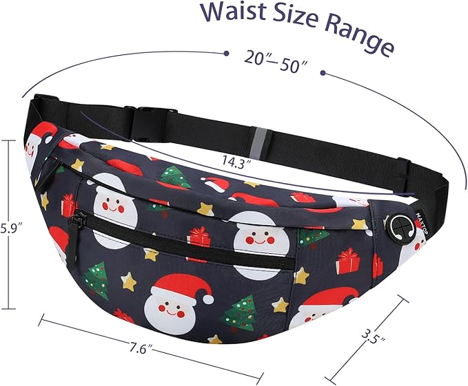 MAXTOP Large Crossbody Fanny Pack with 4-Zipper Pockets,Gifts for Enjoy Sports Festival Workout Traveling Running Casual Hands-Free Wallets Waist Pack Phone Bag Carrying All Phones