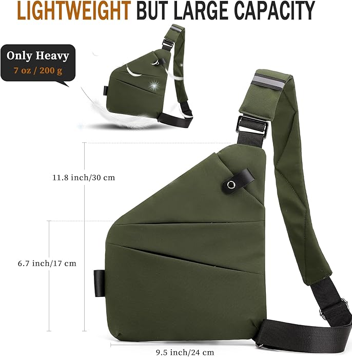 Anti Theft Crossbody Travel Bag for Women Men,Multi-pocket Crossbody Bag,Slim Sling Bag with Adjustable Strap