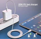 iPad Chrager Fast Charging for iPad Pro Air Mini A17 A16 10th iPhone 16 16e 15, Type C Chrager 20W Fast Charging Block Plug & 6ft USB C to C Cable, 3Pack White