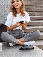 Power-Bank-Solar-Charger - 42800mAh Portable Charger,Solar Power Bank,External Battery Pack 5V3.1A Qc 3.0 Fast Charger Built-in Super Bright Flashlight (Deep Black)