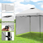 KAMPKEEPER 10x10 Easy Pop Up Canopy Tent with 2 Sidewalls, Instant Outdoor Shade Shelter with 2 PCS Removable 10FT Sun Walls, Quick Setup Waterproof and UV-Resistant for Patio, Camping, Backyard