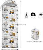 Kids Sleeping Bag for Boys Girls,Rocket Moon Print-Lightweight Warm Portable Outdoor Indoor-Waterproof Cold Weather Resistant Sleeping Bag for Camping Hiking