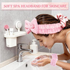 Small Gifts for Women - Spa Headband for Washing Face Set for Her with Headband, Wristbands, Bath Sponge, Scrunchie & Face Brush, Thoughtful Birthday Gift for Mom, Wife, Girlfriend or Best Friend