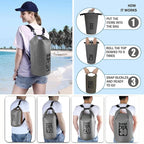 Dry Bag Waterproof Backpack 5L/10L/20L/30L Roll Top Waterproof Bag,Floating Dry bags for Kayaking,Swimming,Boating,Camping,Beach.