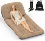 Inflatable Camping Air Mattress with Adjustable Backrest-Inflatable Lounge Sofa Chair Single Portable Bed for Home or Outdoor Relaxing