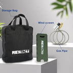 2 Burner Camping Stove with Carrying Bag, Foldable Propane Camp Stove with 17,200 BTU for Camping, Outdoor Cooking, Portable Gas Stove with Adjustable Burner for BBQ,Green with Windscreen