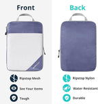 Compression Packing Cubes 6 Set, Compressible Space-Saving Packing Cubes for Travel - Compression Bags, Luggage Organizer, Travel Essentials for Women, Bluish Purple