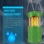 Lichamp 4 Pack LED Camping Lanterns, Collapsible Flameless Candles Tea Lights, Portable Battery Powered Camping Lights Emergency Supplies Kit, Green