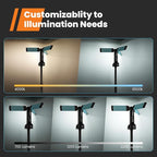 Rechargeable Work Light with Stand, GoGonova Cordless Work Light with Triple LED Lamps, 8AH Battery, 700/1200/2200 Lumen, 4000/6500K Dimmable Camping Light with Detachable Tripod（Blue）