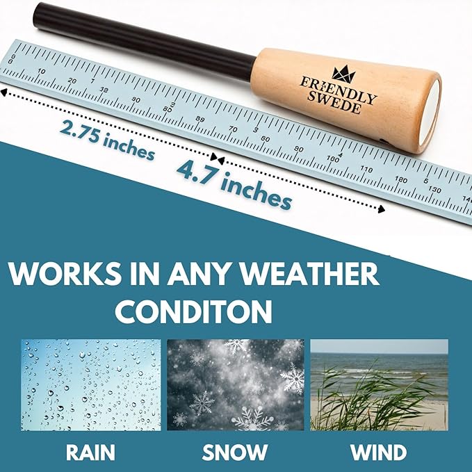 The Friendly Swede Ferro Rod Fire Starter Tool — Flint and Steel Fire Starter Survival Tool with Wooden Handle; Weatherproof Firestarter for Camping, Hiking & BBQs; Compact with Optimal Grip