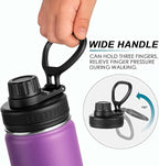 Koodee Small Water Bottle 12 oz Stainless Steel Vacuum Insulated Water Bottle for Back to School, Wide Mouth Flask with Leakproof Spout Lid(Purple)