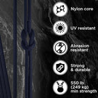 TECEUM 5/32" Paracord Rope 1000 – 1000ft / 200ft / 100ft / 50ft – Tactical Parachute Cord 4mm – 45+ Colors – Nylon String for Survival & Camping Gear – Stripe Cord for Survival – Utility Rope