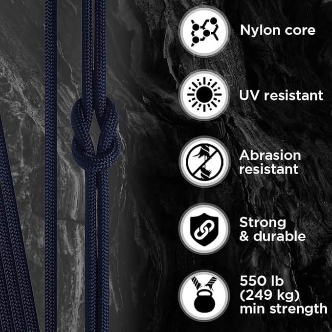 TECEUM 5/32" Paracord Rope 1000 – 1000ft / 200ft / 100ft / 50ft – Tactical Parachute Cord 4mm – 45+ Colors – Nylon String for Survival & Camping Gear – Stripe Cord for Survival – Utility Rope