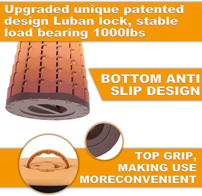 ALEVMOOM Upgraded XXL 19.7" Collapsible Stool, Heavy Duty Portable Folding Stool Max Load 1000 lbs, Retractable Telescoping Foldable Seat for Camping Fishing Hiking Travel BBQ