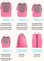 BAGSMART Compression Packing Cubes for Travel, 6 Set/5 Set/4 Set, Compression Suitcase Organizer Bags Set for Suitcases Travel Essentials, Lightweight Packing Organizers