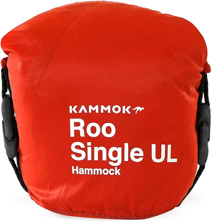 KAMMOK: Roo Single Ultra Light Hammock | Strong & 100% Recycled Fabric | Water Resistant, Ripstop Fabric | Comfortable, Packable, Lightweight (Adventure Grade, Ember Orange