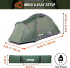 Crua Duo Outdoor Camping Tent – 2 Person Tent for Camping, Easy Pop-up Assembly, Lightweight and Waterproof Outdoor Gear for Hiking Backpacking, Weather Resistant