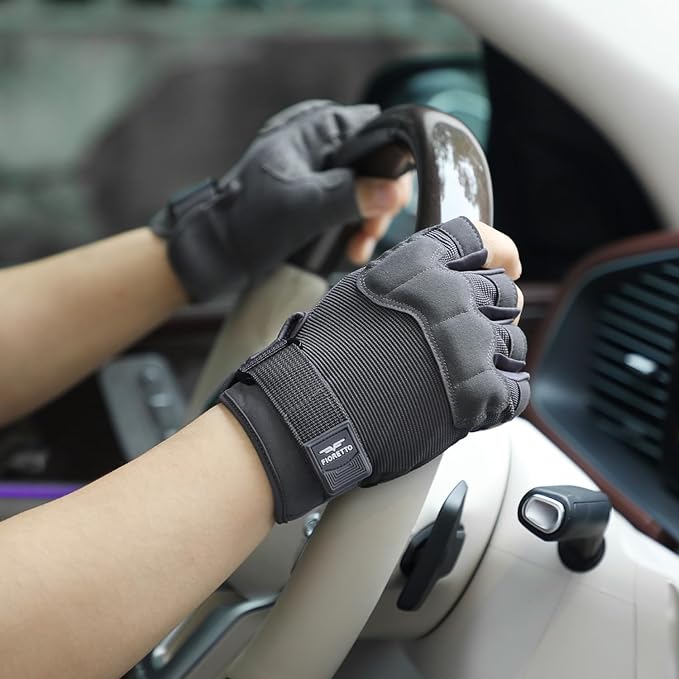 FIORETTO Fingerless Gloves, Half Finger Gloves for Driving, Cycling, Shooting, Hunting, Motorcycle, Climbing, Outdoor Work 215801