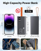 Power Bank 80000mAh Portable Charger High Capacity, 30W Fast Charging Battery Pack PD&QC 3.0, USB-C 5 Outputs 2 Inputs & LED Display Powerbank Compatible with iPhone,Samsung for Camping Travel Outdoor