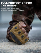 KEMIMOTO Fingerless Tactical Gloves for Men, Motorcycle Gloves for Outdoor Work Sports, Fingerless Cycling Gloves for Hunting Hiking Camping