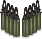 Volhoply Insulated Water Bottles Bulk 8 Pack, 40 oz Stainless Steel Sports Bottle with Paracord Handle Spout Lid, Vacuum Metal Travel Cups with Wide Mouth,Reusable Large Water Cup(Army Green,8 Set)