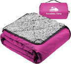 Sherpa Warm Outdoor Camping Blanket - Waterproof Stadium Blanket for Cold Weather, Camp, Sports Mom and Concert - Camping Quilt 80" X 58" (Rose Purple)