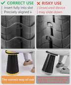 Wind Tour Portable Foldable Telescoping Stool Lightweight Collapsible Stool Retractable for Adults Outdoor Fishing Hiking Travel BBQ (Black)