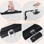 Sweetcrispy Carry on Luggage, Hard Shell ABS Suitcase with Double Spinner Wheels, Lightweight Expandable Rolling Suit Case with TSA Lock, 21 Inch Milky-White