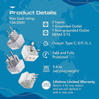 Ceptics European Plug Adapter 4 Pack Set, USA to Europe, Italy, Germany, England, Spain, Italy, Iceland, France (Type C, E/F, G, L) - for Your Cell Phones, Tablets, iPhone, Camera (CT-EU-4SET)