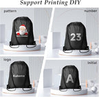 Kuhome 6Pcs Black Drawstring Backpacks Bulk String Bag Cinch Sack Pack Storage Knapsack Polyester Gift Bags Sports Drawstring Bags for Trip Party Gym Bags