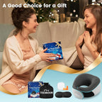 Upgraded Neck Pillow for Airplane Travel - 360° Support Gifts for Women/Men/Mom/Dad, Memory Foam Travel Pillow With Eye Mask & Earplugs, Portable Carry Bag for Long Flights| Best Airplane Accessories