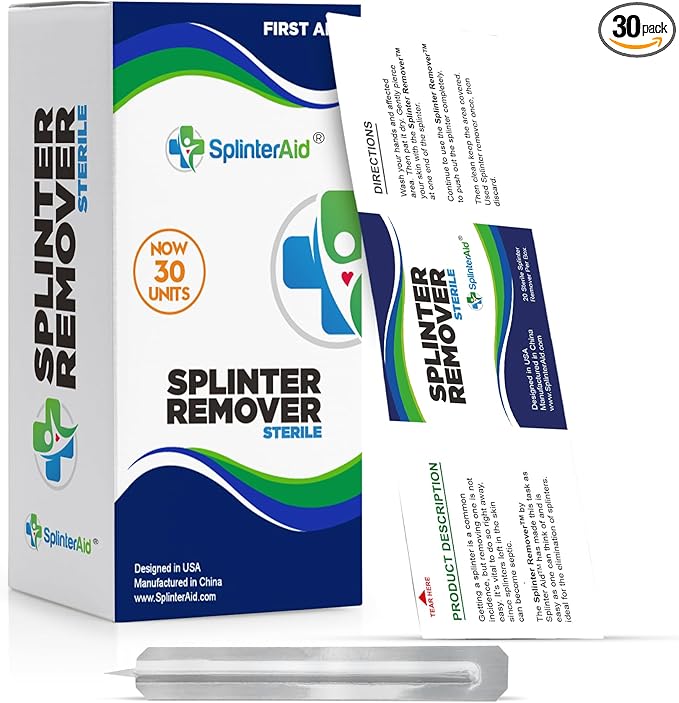 – Painless Splinter Removal Kit (30-Pack) | Pull Out Splinters Fast & Easy | Compact First Aid for Home, Travel & Camping | Great for Hiking, Woodworking & Outdoors | No Tweezers Needed