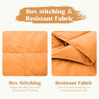 puredown® Soft Feather Down Throw Blanket Lightweight Packable Couch Throw for Indoor and Outdoor Use, 50"X70", Orange