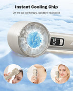 AMACOOL Handheld Fan with Ice Cooler, Mini Portable Fan Rechargeable, 18Hrs Cooling, 0-100 Adjustable Speed, Small Yet Powerful, Personal Hand Fans for Travel, Beach, Outdoor, Makeup, Gifts for Women