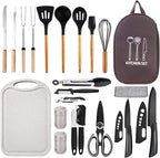 Silicone Camping Cooking Set Car Camping Essentials Cooking Kitchen Set, RV Camping Cookware Must Haves Gifts Camping Cooking Essentials, Camp Cooking Set for Travel Hiking Picnic