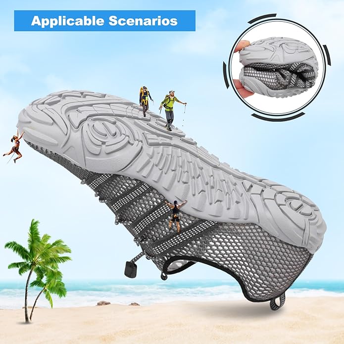 L-RUN Barefoot Water Shoes Women Mens Aqua Sock Athletic Hiking Water Sports Shoes for Swim Beach Pool Sand Diving Walking