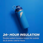 Gatorade 'Overtime' 22oz Stainless Steel Water Bottle, Twist Cap, Royal Blue/Navy