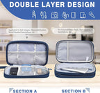 CAAORDKSO Electronic Organizer, Travel Cable Organizer Bag Pouch Electronic Accessories Carry Case Waterproof Electronic Bag for Cable, Cord, Charger, Phone, Power Bank, Earphone (Navy Blue, Medium)
