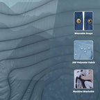 Outdoor Camping Blanket with Sherpa Lining, Extra Warm Thick Camp Blankets and Puffy Ultralight Soft Poncho DWR Camping Quilt for Cold Weather, Adventure, Sleeping, Backpacking 78"x 56"