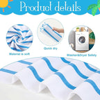 Redbaker 16 Packs 72 x 36 Inches Oversized Stripes Beach Towel Bulk Extra Large Pool Towels Set Microfiber Quick Dry Swim Towel Blanket for Women Men Adult Bath Travel(Classic Color)