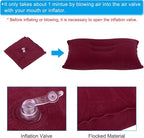 PATIKIL Inflatable Pillow, 2 Pack Squared Ultralight Camping Travel Pillow Desk Rest Neck Support for Hiking Backpacking Office, Wine Red