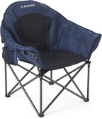 Oversized Camping Chairs, Camp Chairs, Camping Chairs for Heavy People, Padded Outdoor Folding Moon Chairs with Extra Wide Seats, Lawn Chairs Folding Supports up to 350lbs
