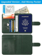Passport Holder Cover Wallet RFID Blocking Leather Card Case Travel Accessories for Women Men (Atrovirens)
