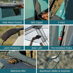 8 Person Instant Cabin Tent, Easy 60 Second Setup Family Tents for Camping, Pop up Camping Tent, Large Waterproof Tents for Outdoor Camping, Spacious Interior, Upgraded Ventilation