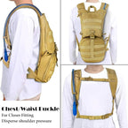 SUNRISING Tactical Molle Hydration Backpack with 3L Water Bladder - Lightweight Military Water Backpack for Hiking, Running, Cycling